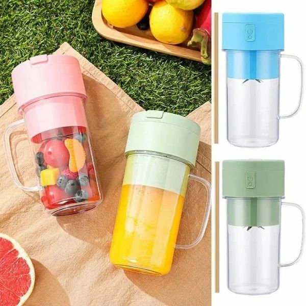 Portable Electric Blender – Multifunctional Juicer with Wireless Charging for Smoothies, Juices, Milkshakes & Ice Crushing