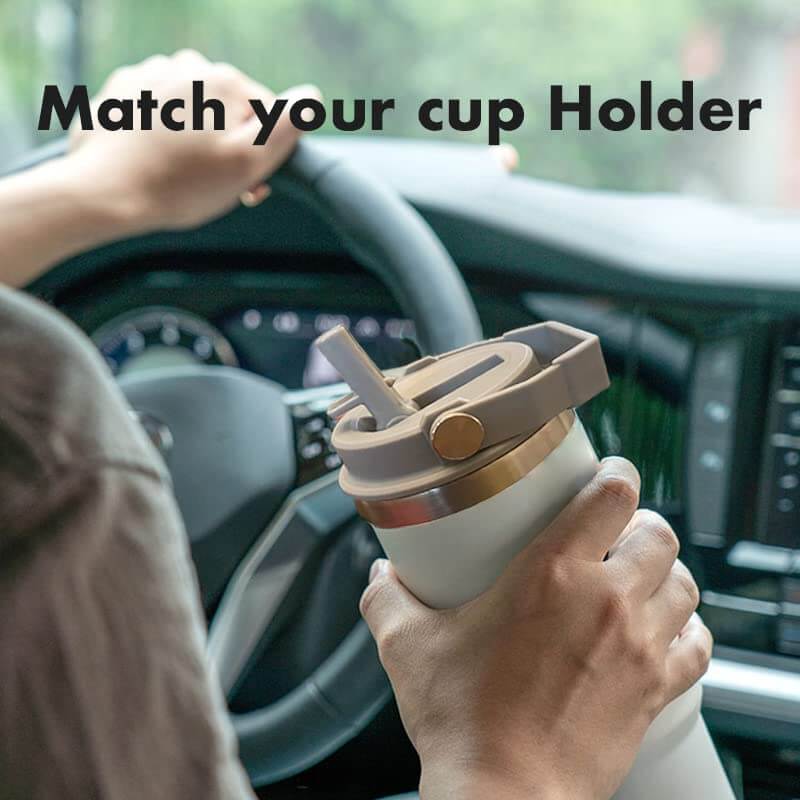 30oz insulated stainless steel travel tumbler with straw and handle – leakproof, BPA-free, keeps drinks hot or cold