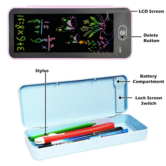 Magic LCD Pencil Box for Kids – Write, Erase & Organize in Style!