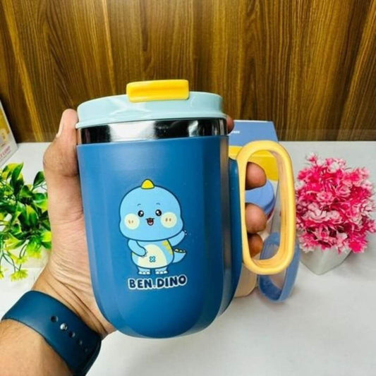 Ben Dino blue cartoon stainless steel travel mug for kids – leakproof and fun