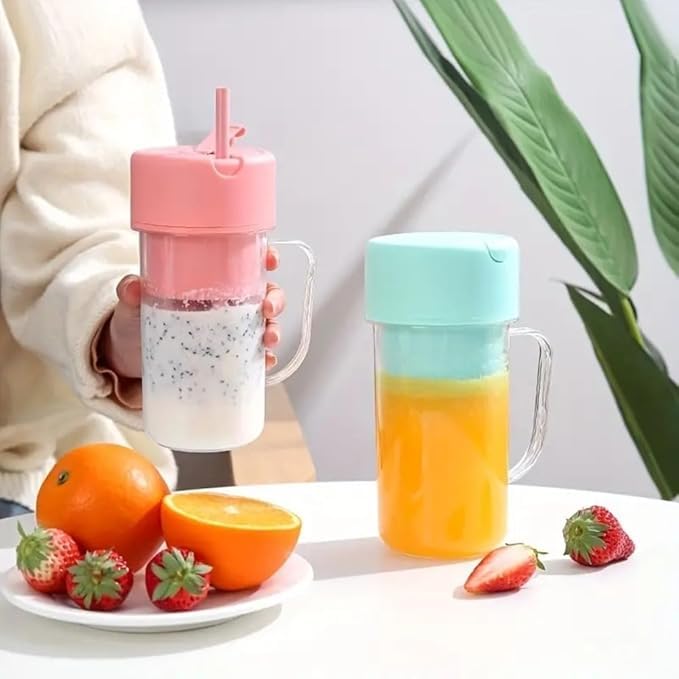 Portable Electric Blender – Multifunctional Juicer with Wireless Charging for Smoothies, Juices, Milkshakes & Ice Crushing