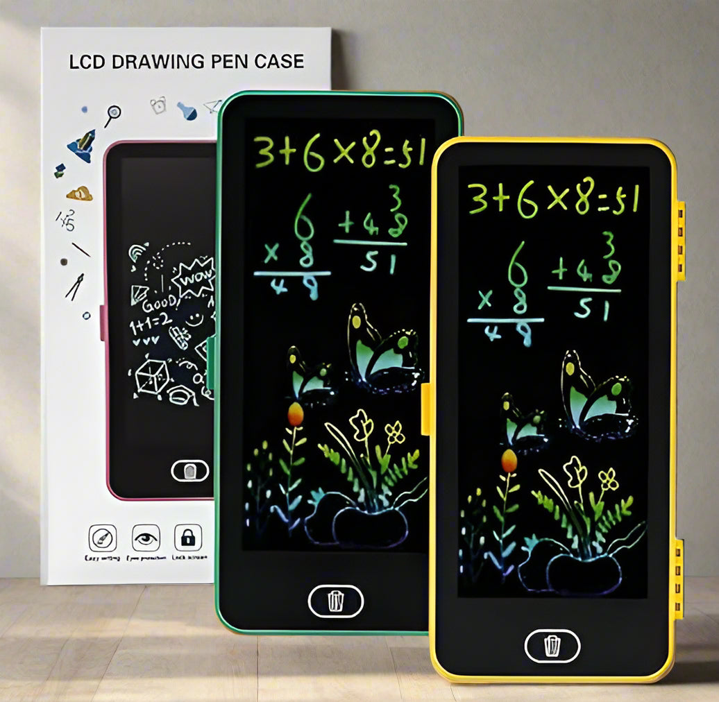 Magic LCD Pencil Box for Kids – Write, Erase & Organize in Style!