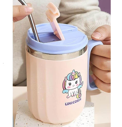 Cute cartoon print stainless steel mug – ideal for kids' return gifts and birthdays
