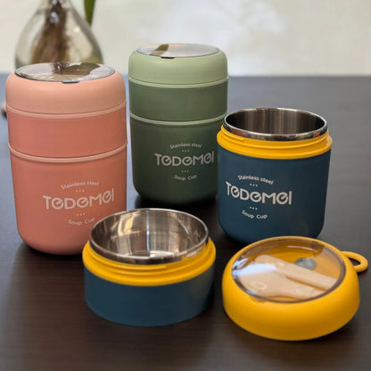 Durable BPA-free stainless steel lunch box keeping food warm for hours